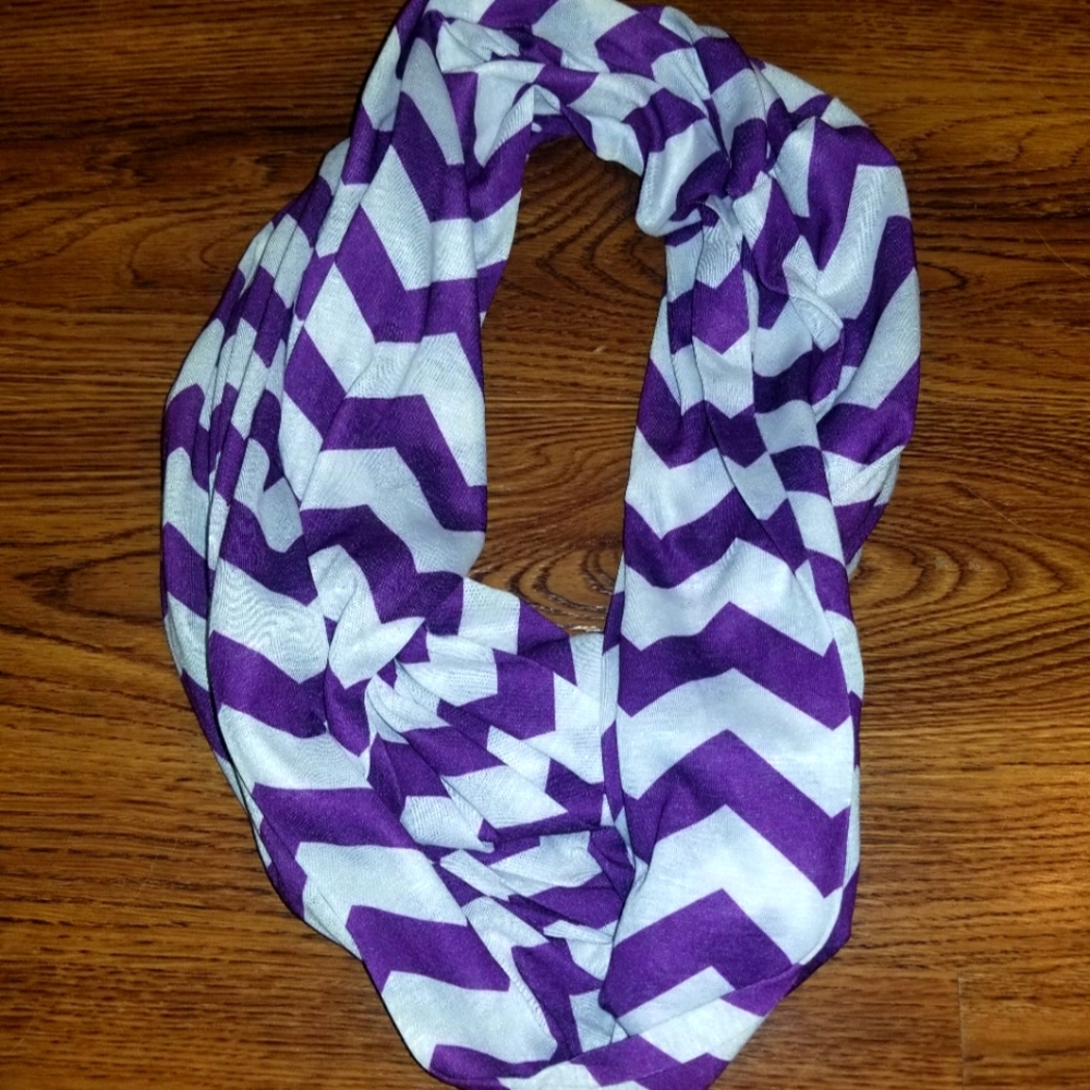 Purple Chevron Infinity Scarf